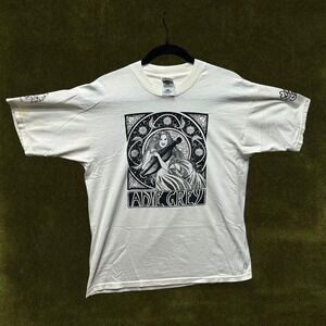 Vintage 1999 Adie Grey Folk Art Nouveau Graphic Tee size L